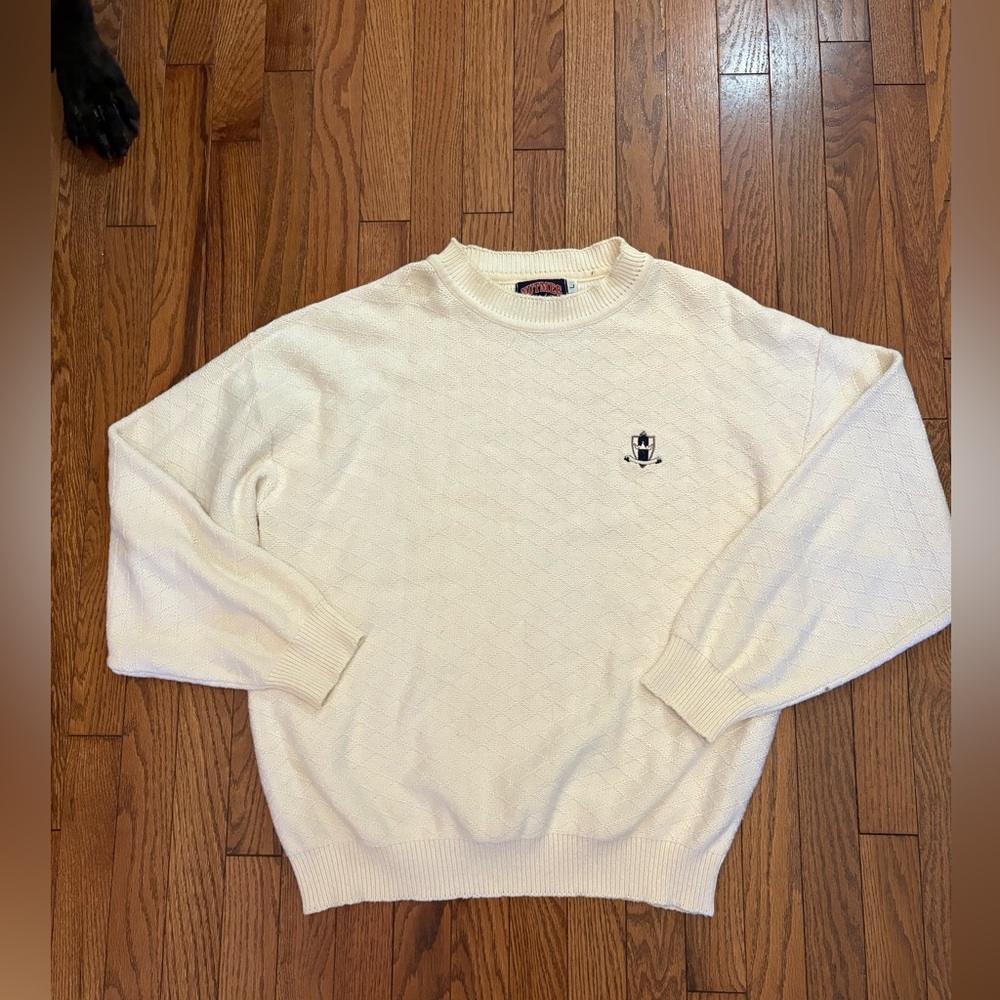 Nutmeg Mills Vintage Y2K Cream Crewneck Sweater